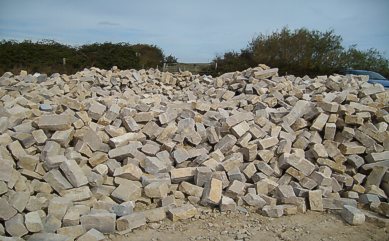 Cropped Walling in stock at the quarry - "Click here for a larger picture"